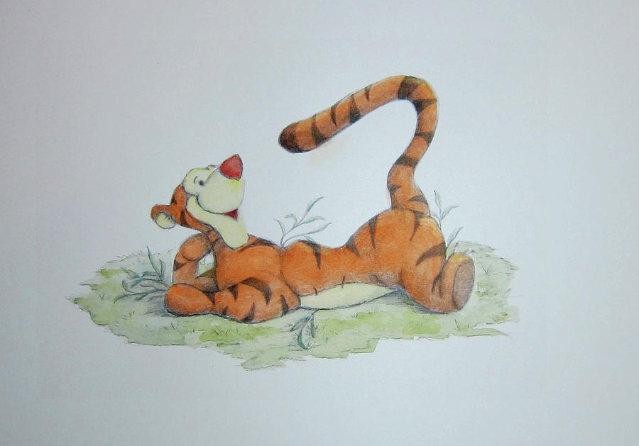 Tigger in the Grass Mixed Media by Steven Powers SMP
