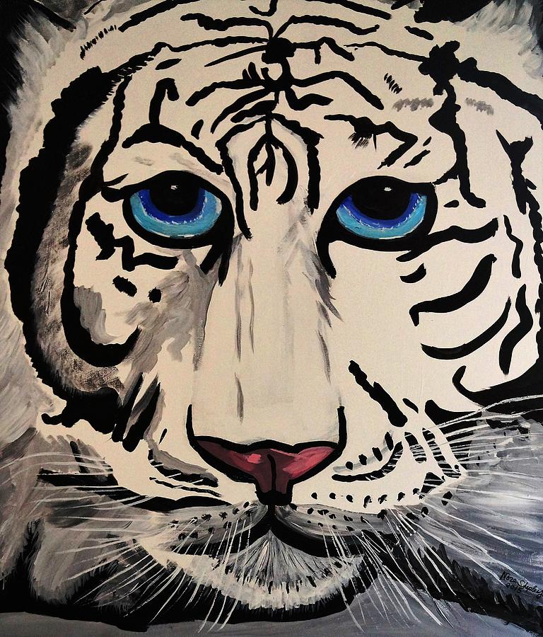 White Tiger  Painting by Nora Shepley