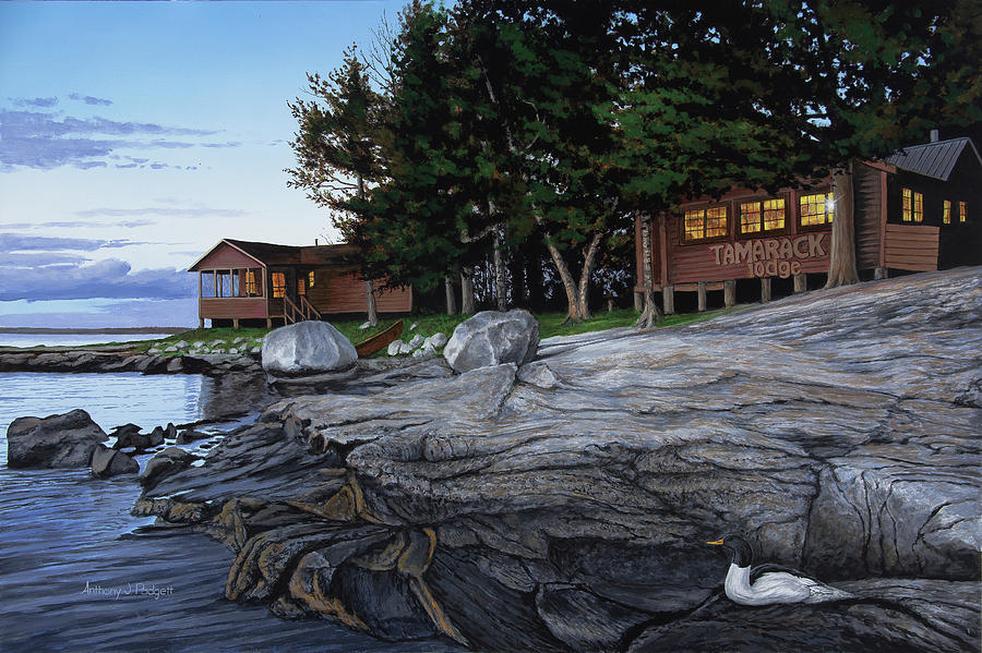Tight Lines at Tamarack Painting by Anthony J Padgett