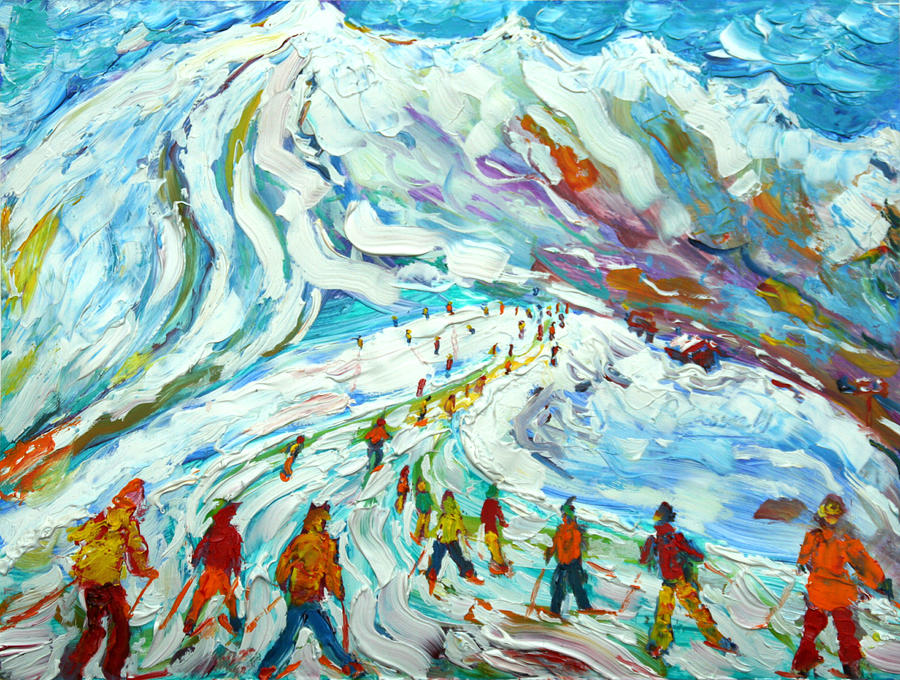 Tignes Grande Motte Painting by Pete Caswell