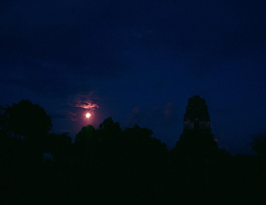Tikal Guatemala Full Moon Photograph