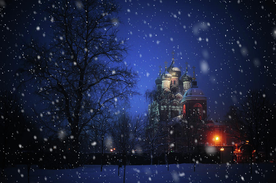 Tikhvin Church. Snowy Days in Moscow Photograph by Jenny Rainbow