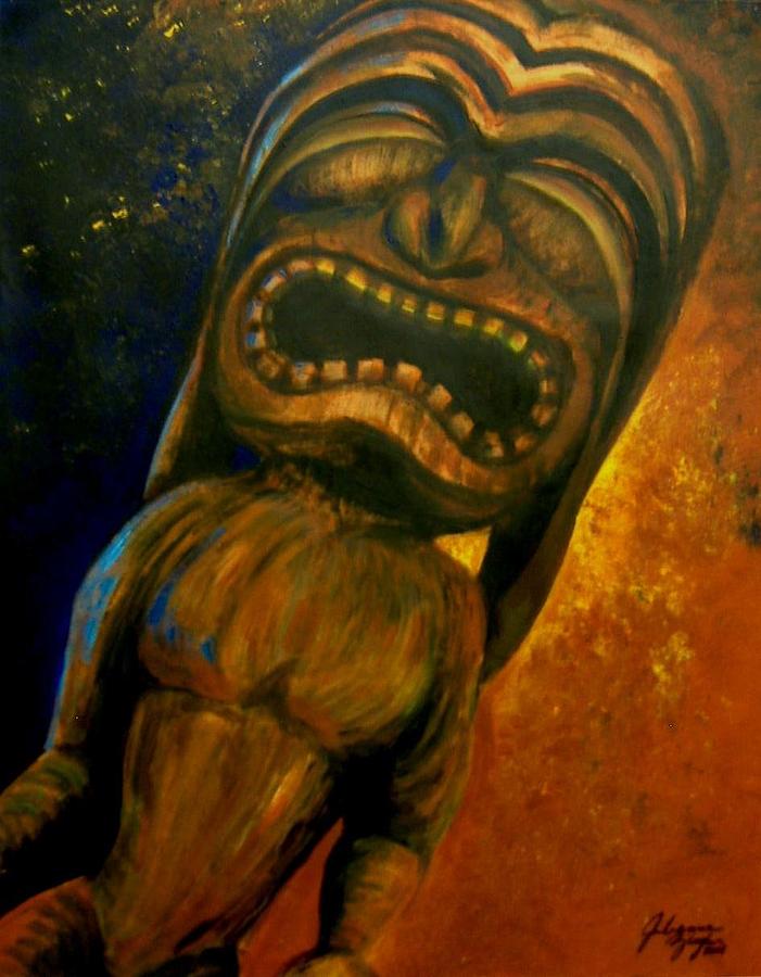 Tiki Painting - Tiki II by Julianna Ziegler