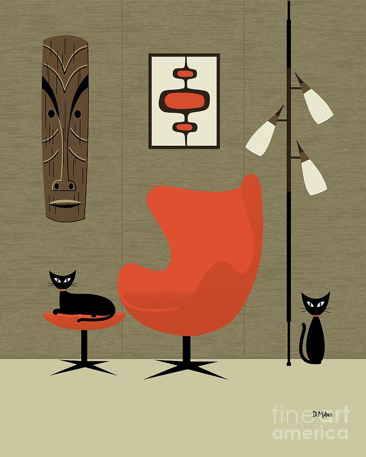 Tiki on the Wall Digital Art by Donna Mibus