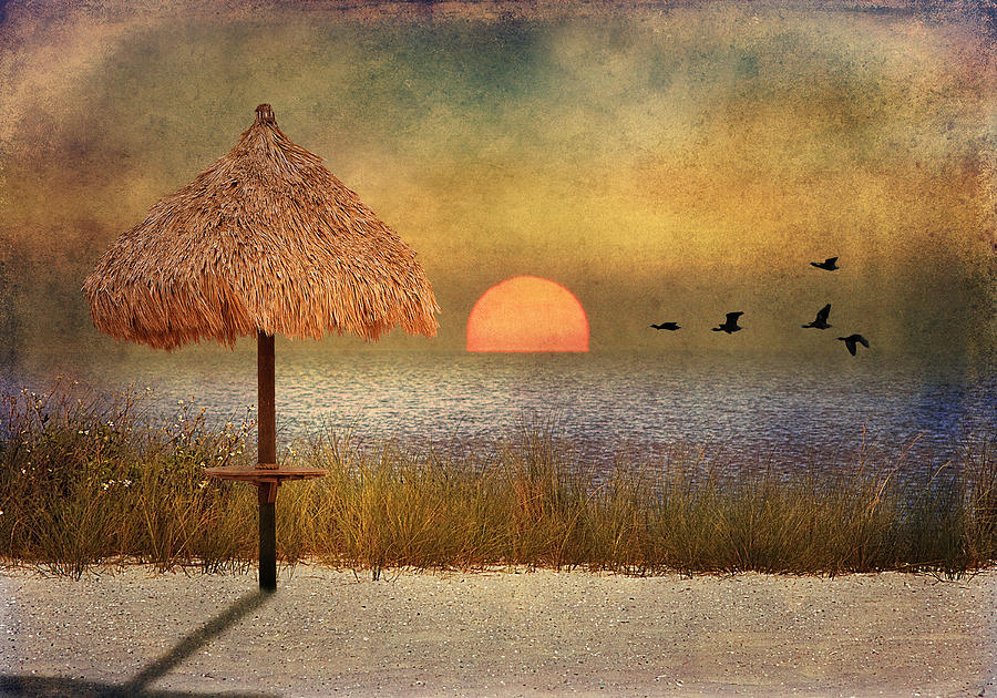 Sunset Photograph - Tiki Sunset by Stephen Warren
