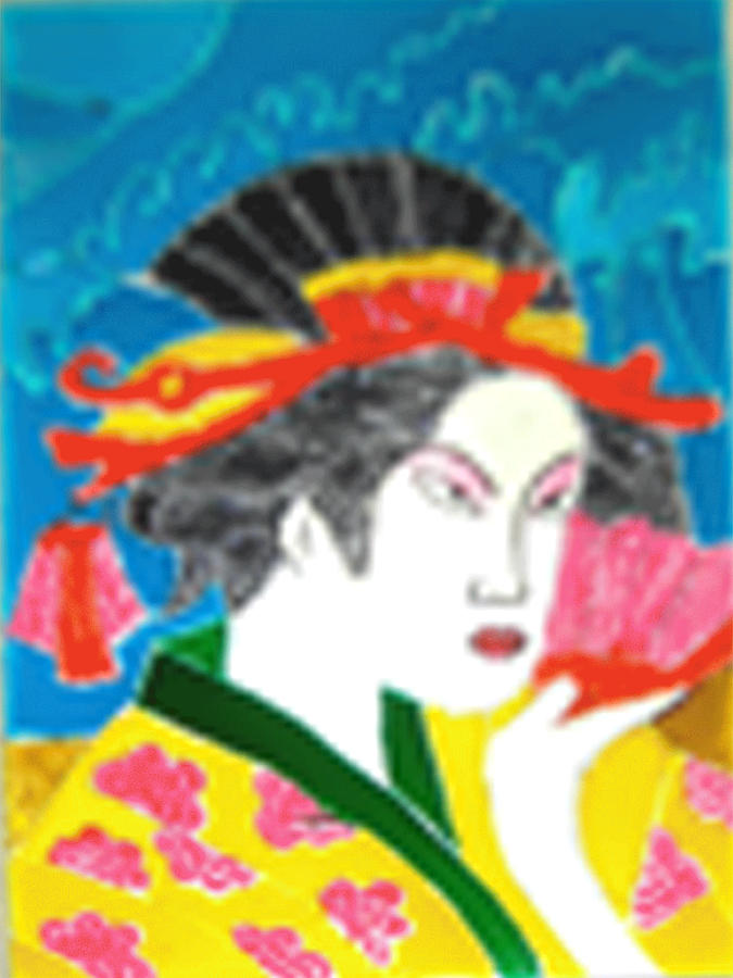 Lady Glass Art - Tile Painting by Manisha Jain