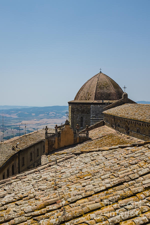 Tile Roof Tops of Volterra Italy Photograph by Edward Fielding