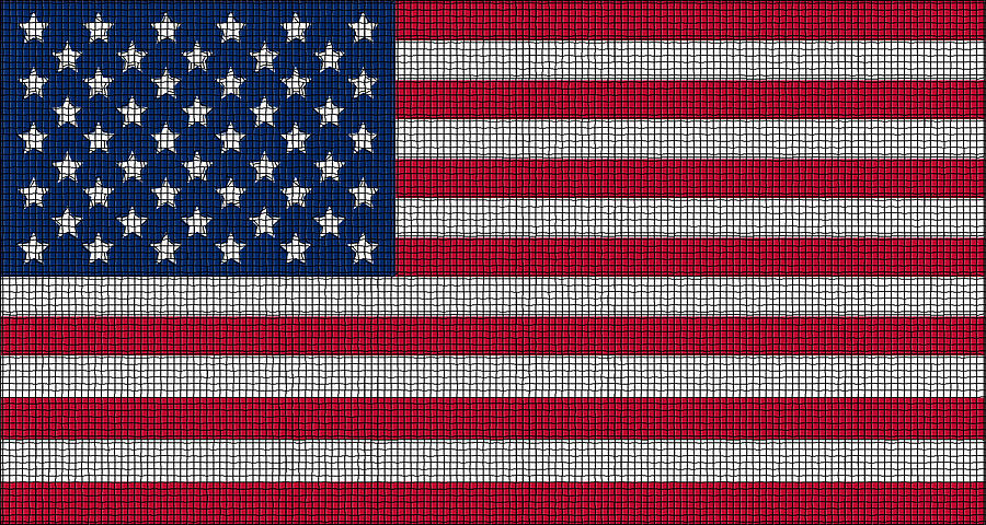 Flag Digital Art - Tiled Flag by Ron Hedges
