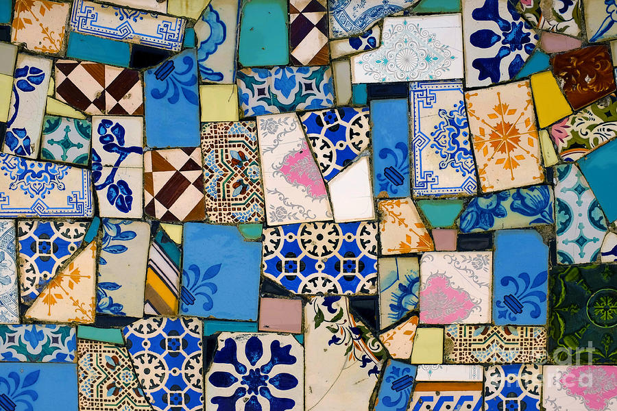 Architecture Photograph - Tiles Fragments by Carlos Caetano