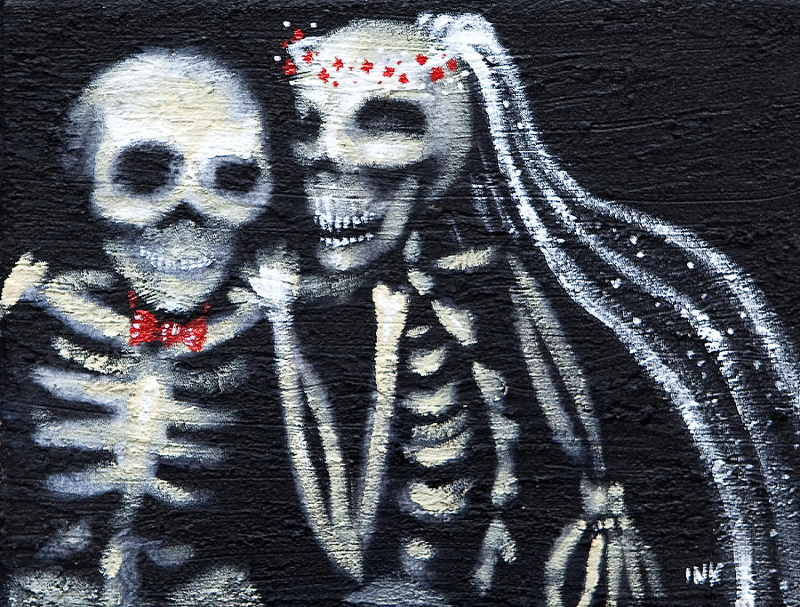 Skeleton Painting - Till Death by Ida Woll
