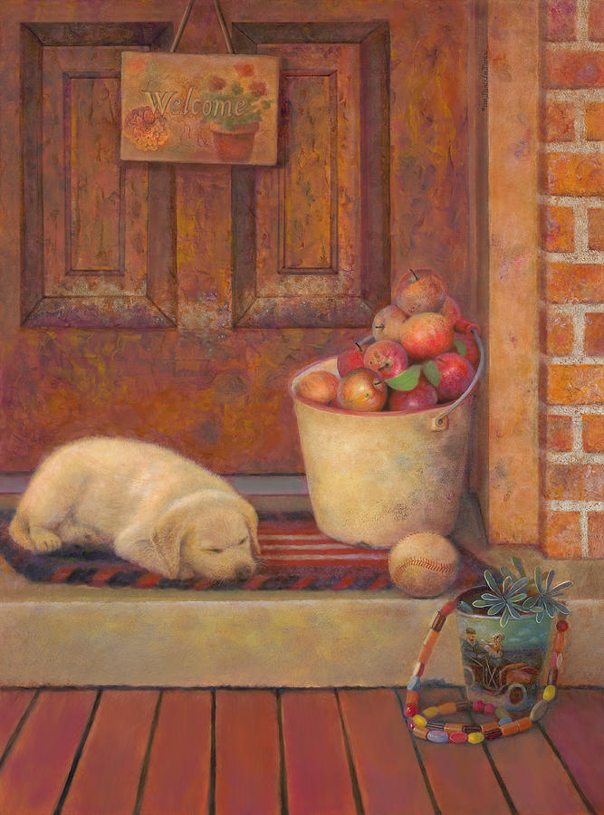 Lab Puppy Painting - Till the Kids Come Home by Nancy Lee Moran Lab Puppy Painting - Till the Kids Come Home by Nancy Lee Moran