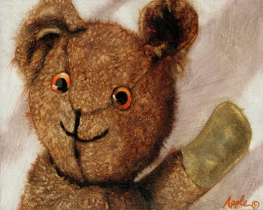 Tillie - vintage bear painting Painting by Linda Apple