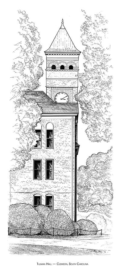 Tillman Hall Drawing by Greg Joens