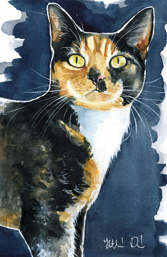 Tilly Calico Cat Painting Painting by Dora Hathazi Mendes