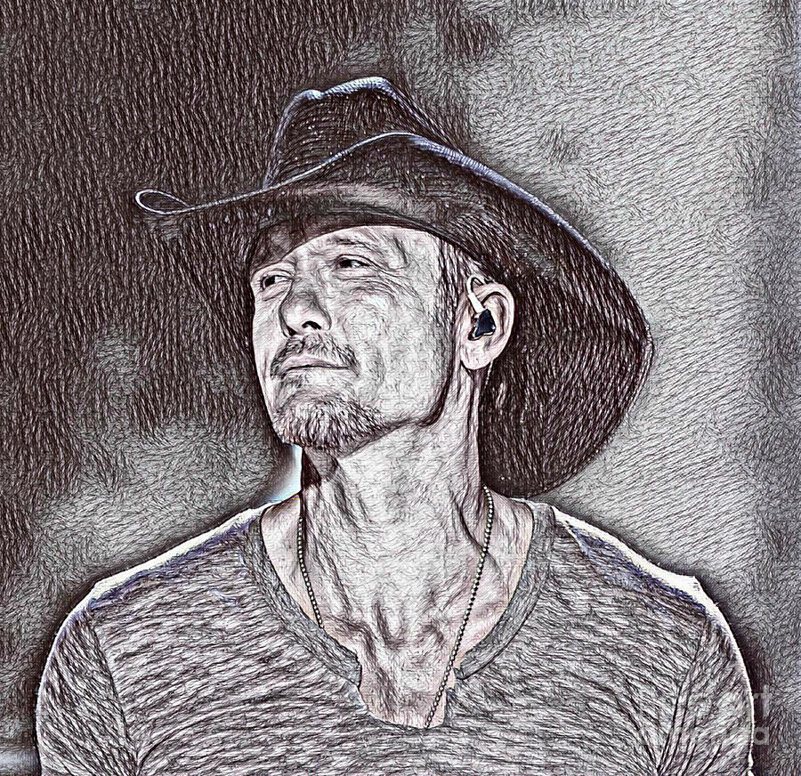 Tim Mcgraw Drawing Digital Art by Pd - Fine Art America