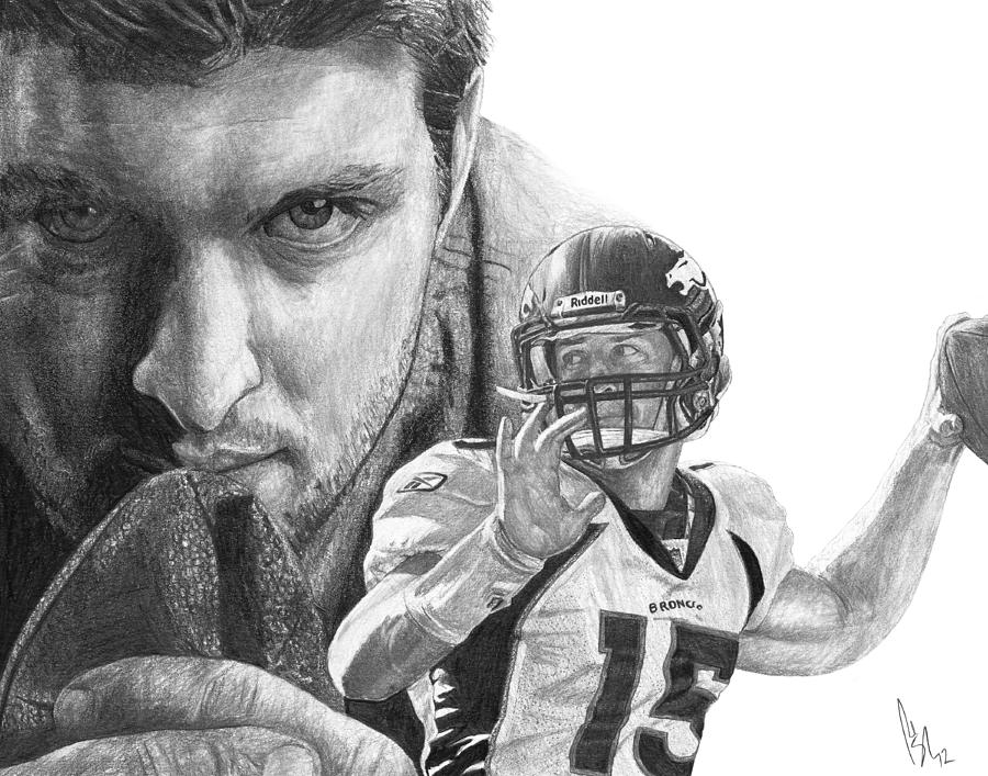 Tim Tebow Drawing - Tim Tebow by Bobby Shaw