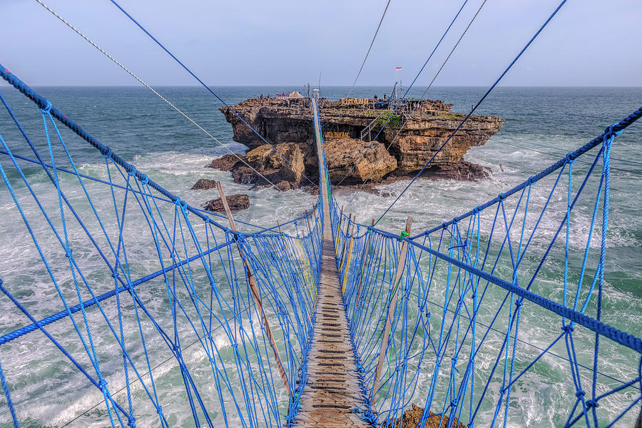 Bridge Photograph - Timang beach - Java by Joana Kruse