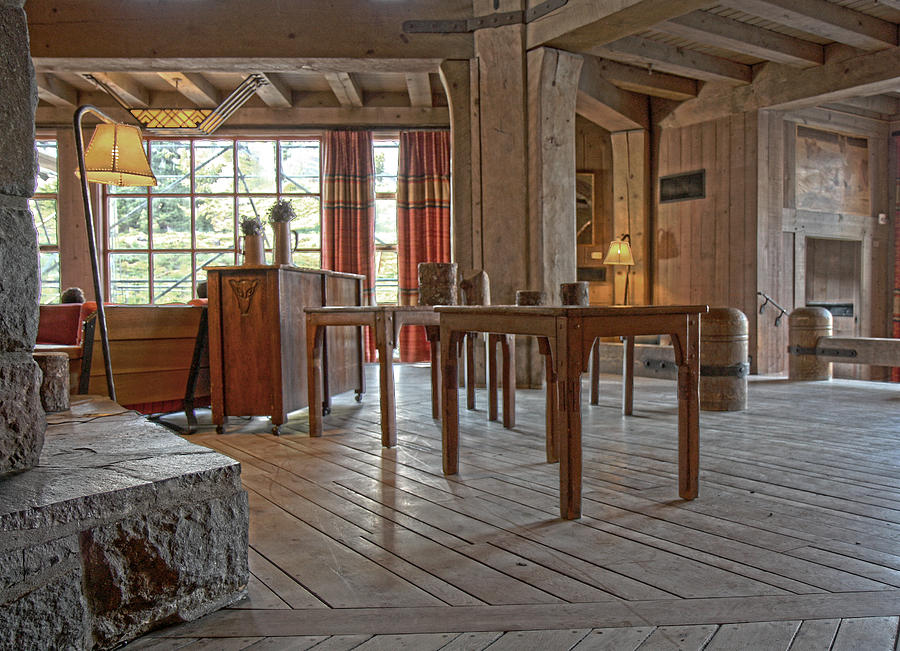 Timberline Lodge Tables Photograph by Gary Hughes