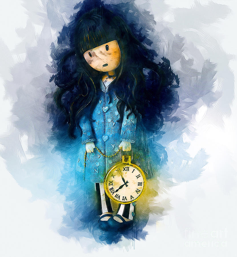 Clock Painting - Time For Bed by Ian Mitchell