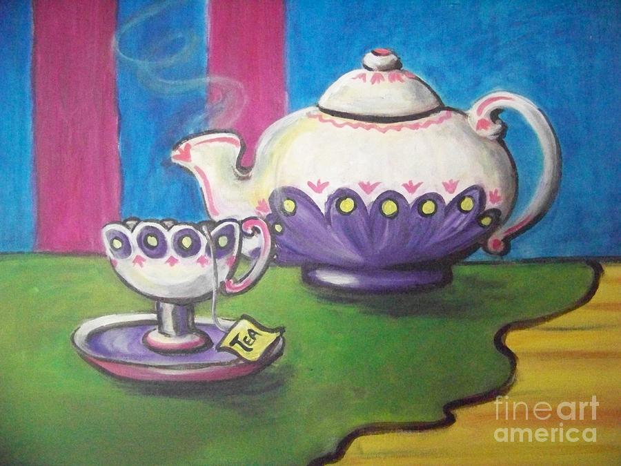 Time For Tea Painting by Deborah Smith