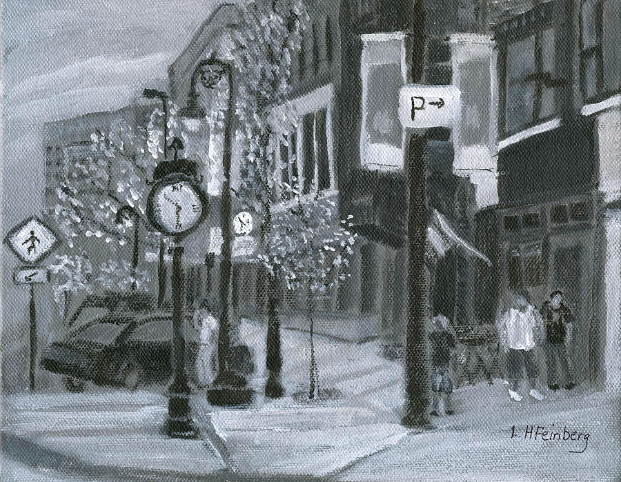 Black And White Painting - Time? by Linda Feinberg