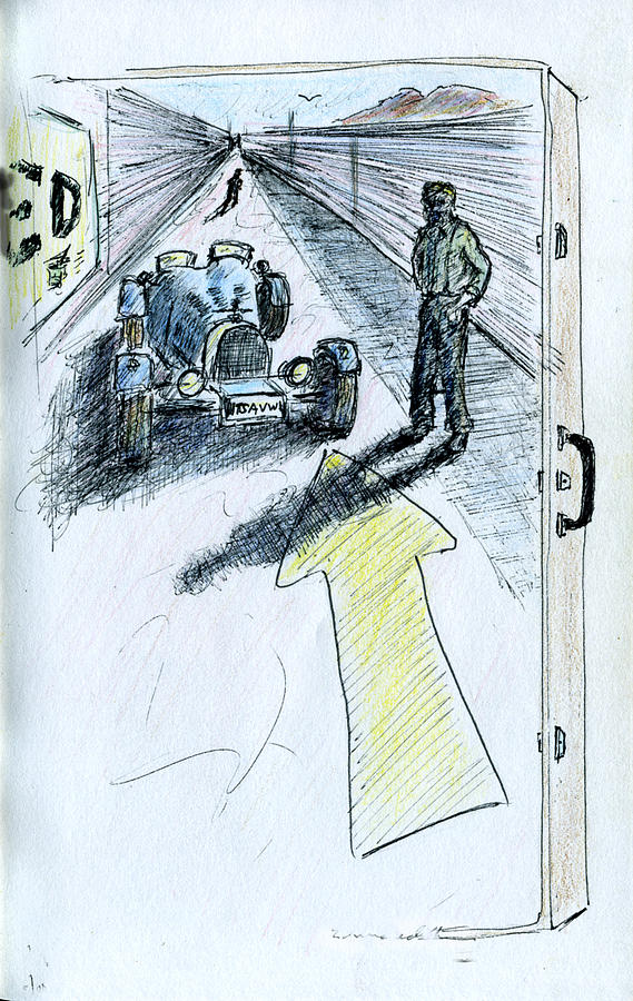 Bugatti  Drawing by Ed Meredith