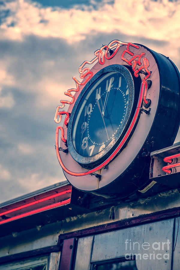 Time To Eat Neon Diner Clock Photograph by Edward Fielding