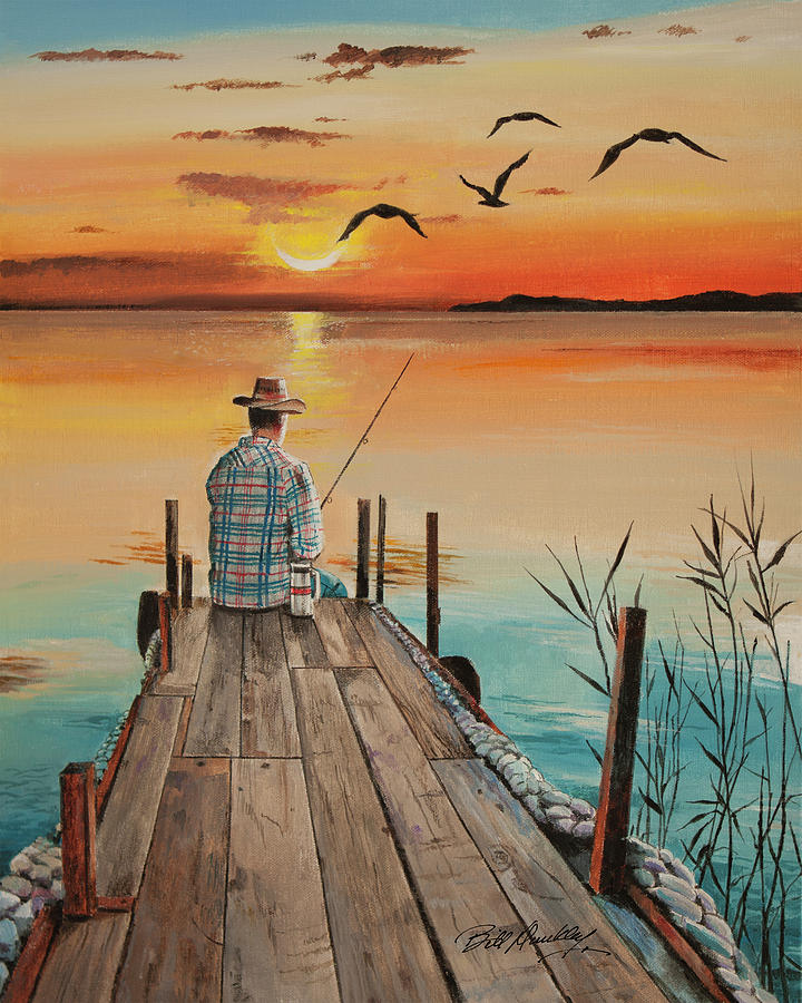 Time to Fish Painting by Bill Dunkley - Pixels