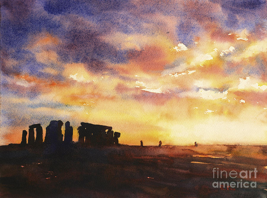 Time to Go- Stonehenge, UK Painting by Ryan Fox
