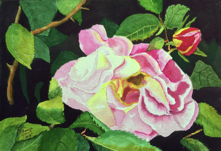 Time-worn Rose Painting by Bonnie Young