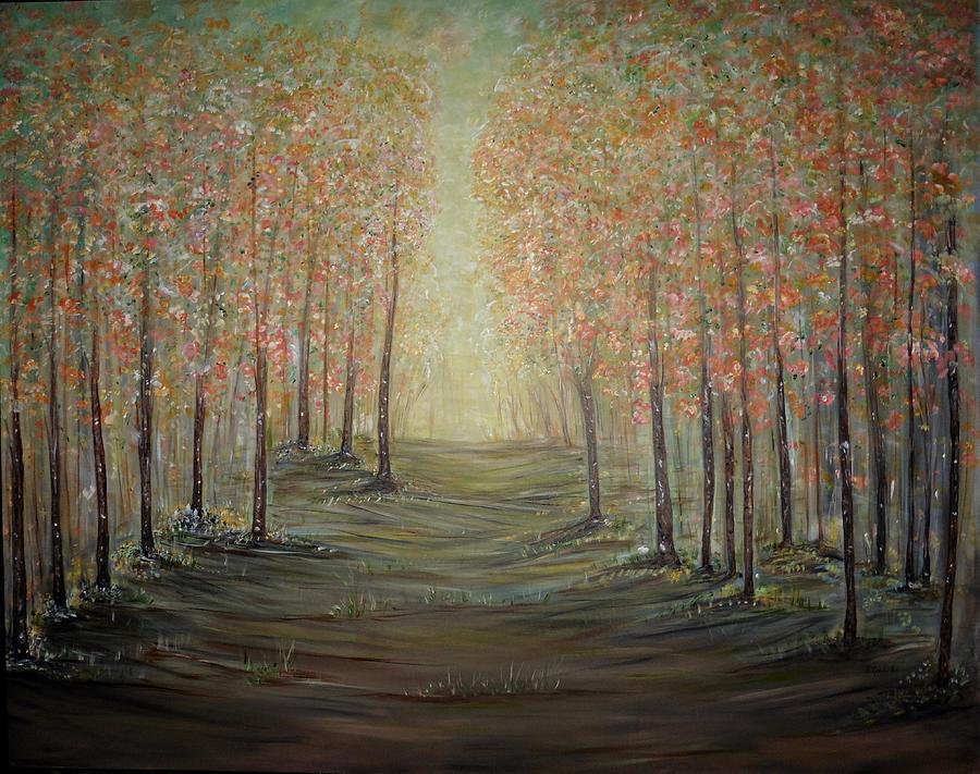 Wooded Path Painting - TimeKeepers by Sara Credito