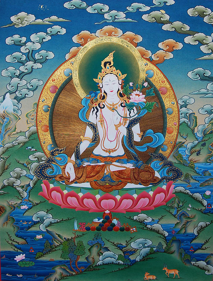 Timeless Beauty. White Tara Painting by Images of Enlightenment - Pixels