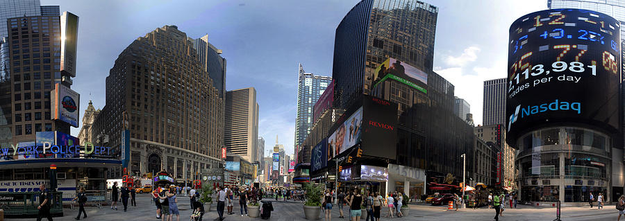 Times Square Photograph - Times Square 180 Degrees by Dave Beckerman