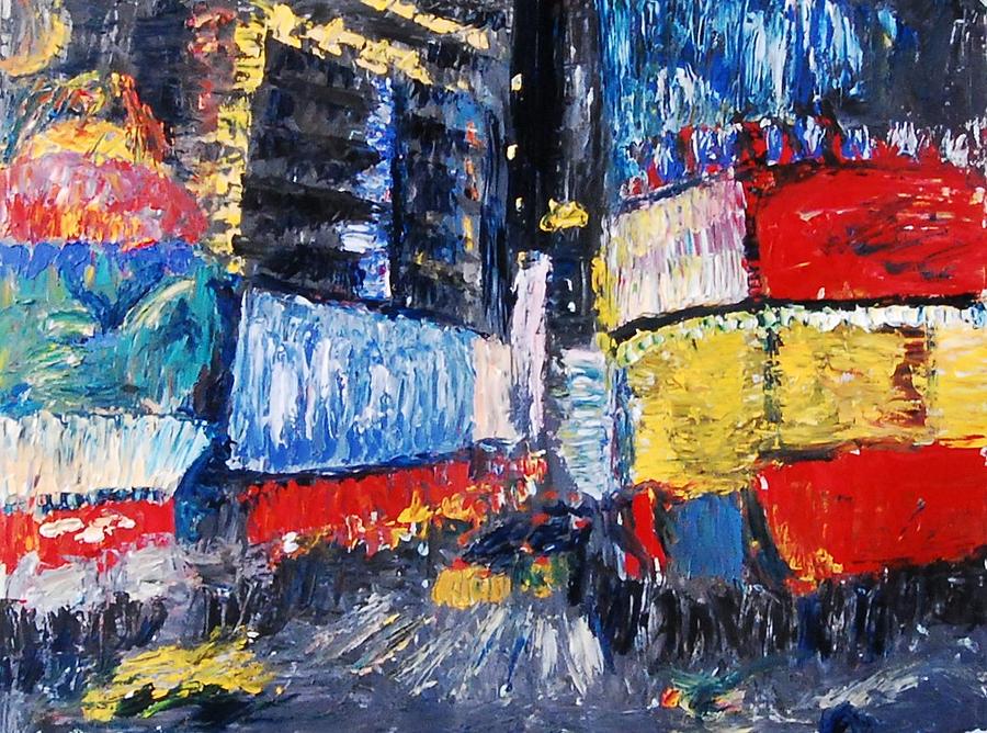 Times Square Abstracted Painting by Lauren Luna - Fine Art America