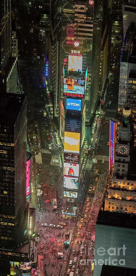 Times Square Aerial Photo Photograph by David Oppenheimer