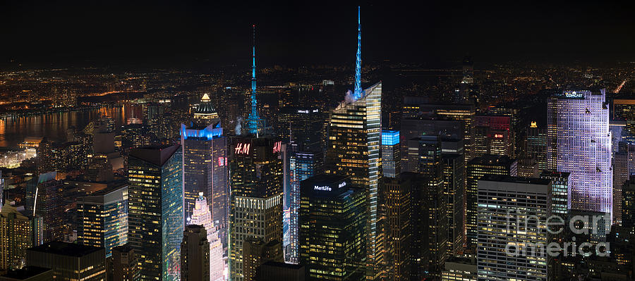 Times Square at Night from the Empire State Building Photograph by Mike Reid