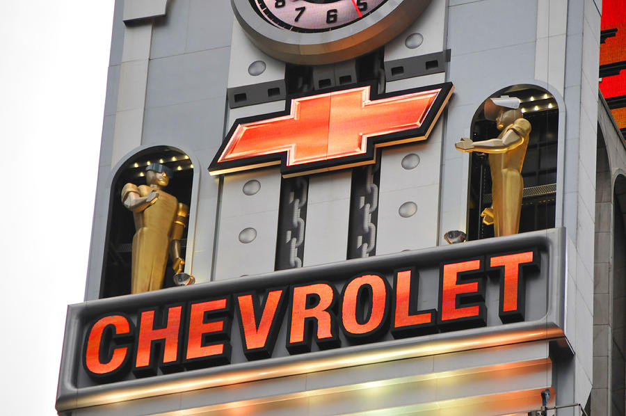 Times Square Chevrolet Sign Photograph by Mike Martin