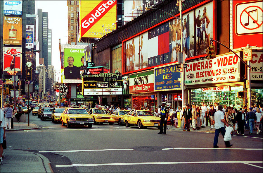 Times Square crossing in 1996 Photograph by Jarmo Honkanen