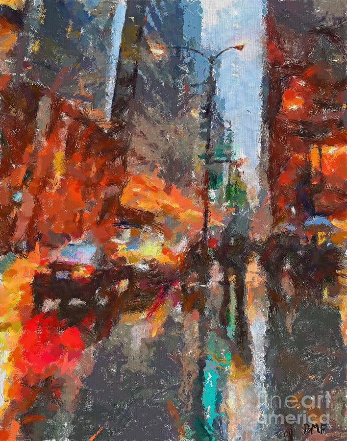 Times Square Painting by Dragica  Micki Fortuna