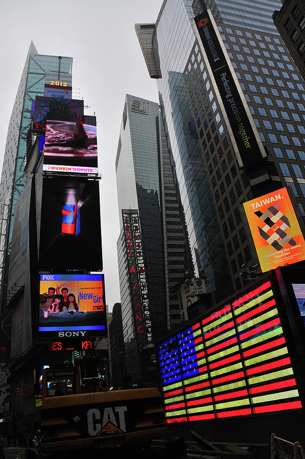 Times Square Flag Photograph by Mike Martin