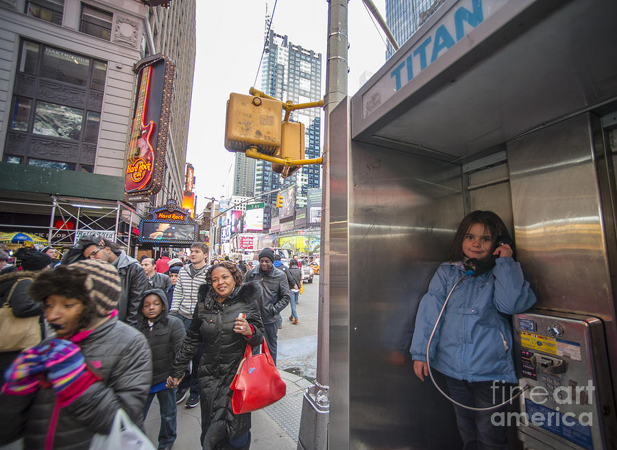 Times Square in New York City Phone Booth Photograph by David Oppenheimer