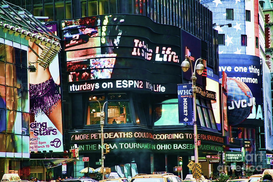 Times Square Lights Ad Photograph by Chuck Kuhn