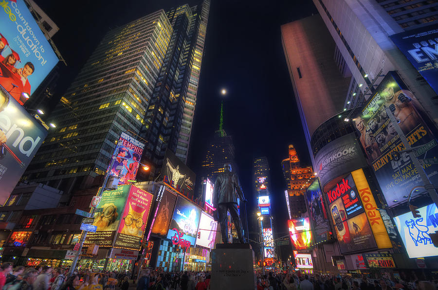 Times Square Moonlight Photograph by Yhun Suarez