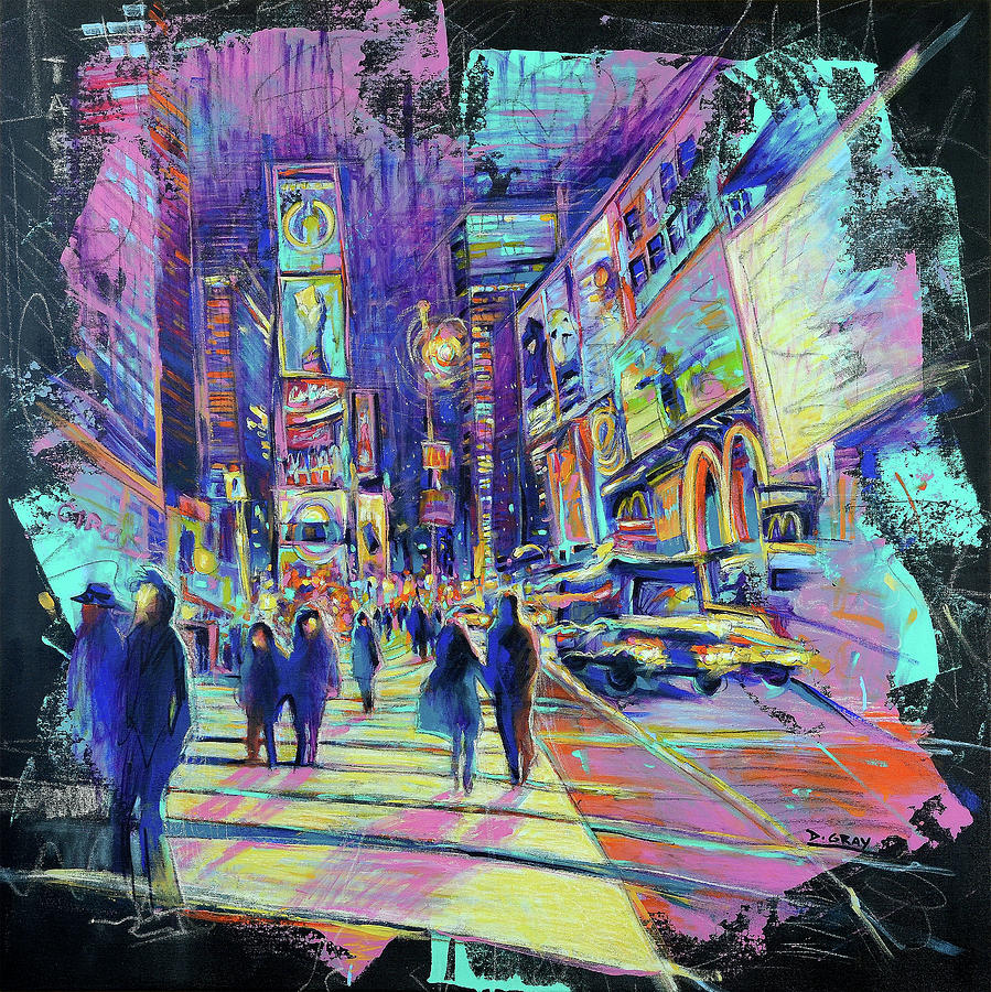 Times Square New York Art Painting Print Canvas by Damon Gray Times Square New York Art Painting Print Canvas by Damon Gray