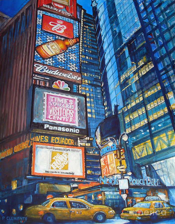 Times Square New York Painting by Patricia Clements - Pixels