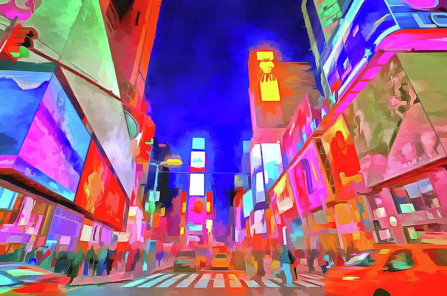 Pop Art Times Square Modern Abstract Colorful Pop Art Wall Art