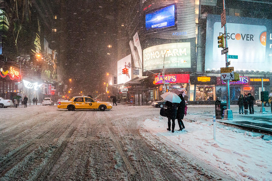 Times Square Snow - Winter in New York City Photograph by Vivienne Gucwa