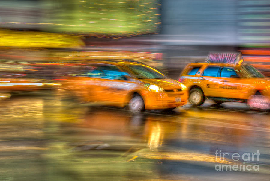 Times Square Taxi II Photograph by Clarence Holmes