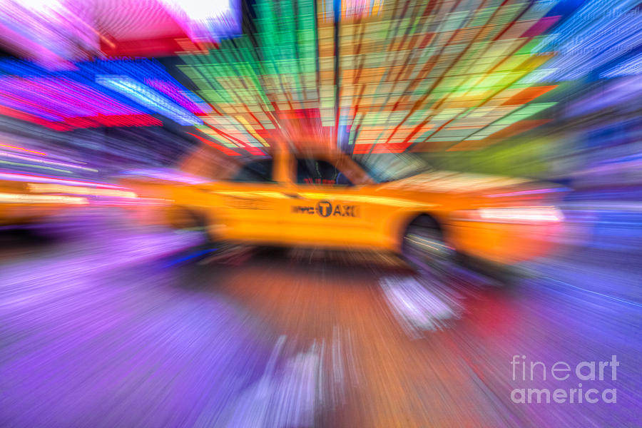 Times Square Taxi V Photograph by Clarence Holmes