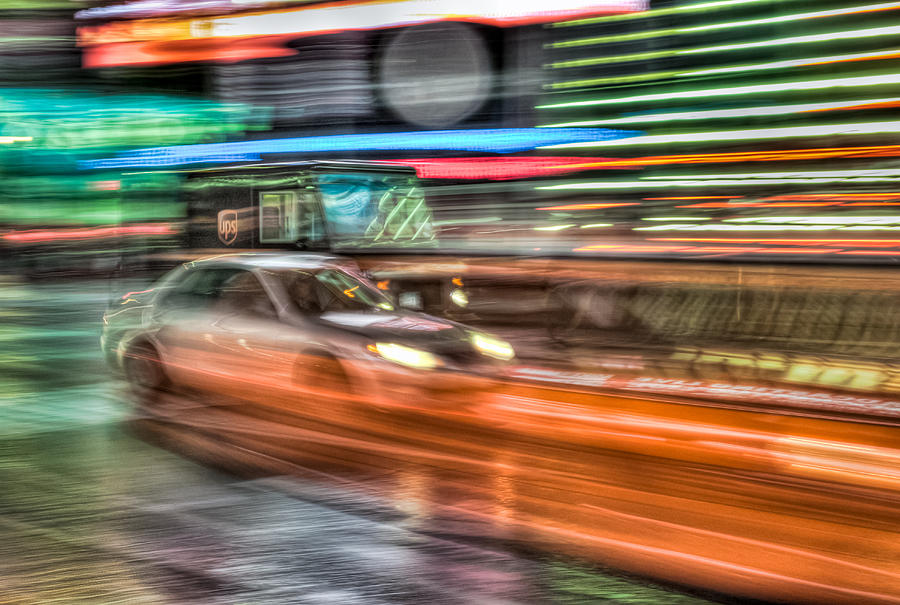 Abstract Photograph - Times Square Traffic by Clarence Holmes
